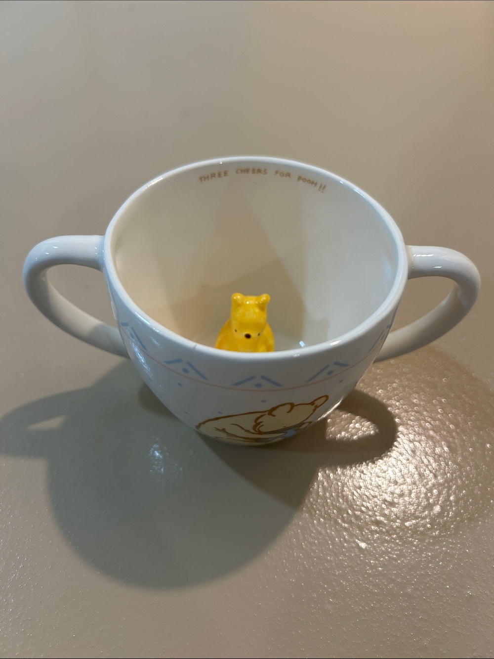 Two-Handle Winnie the Pooh Disney Vintage 1990s Ceramic Kids Cup